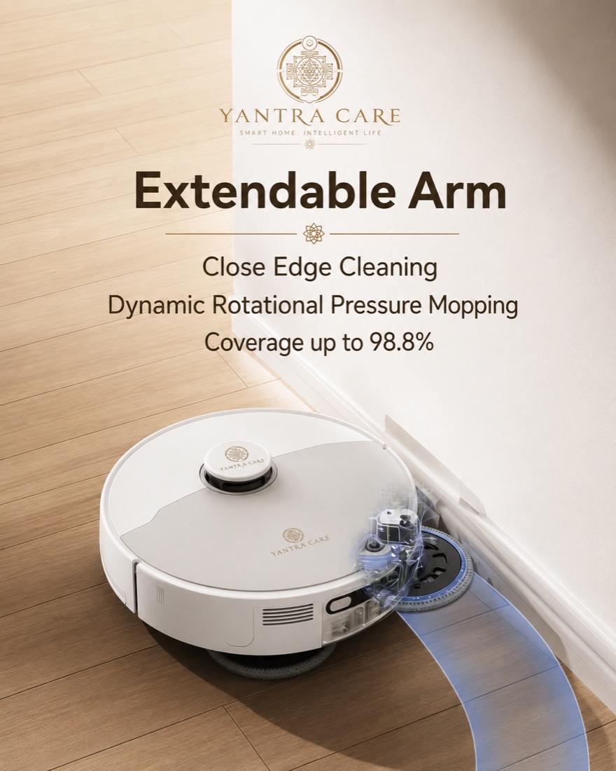 Yantra R7 Ultra extendable mop cleaning along a wall edge